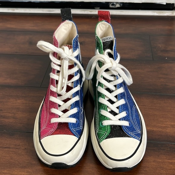 RARE Converse Run Star Hike Hi JW Anderson Glitter Platform  Sneakers W7… - Picture 3 of 11